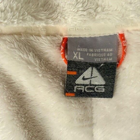 Vintage Womens Nike ACG Full Zip Jacket Plush Dee Fleece Soft Interior Cream XL - Picture 13 of 13